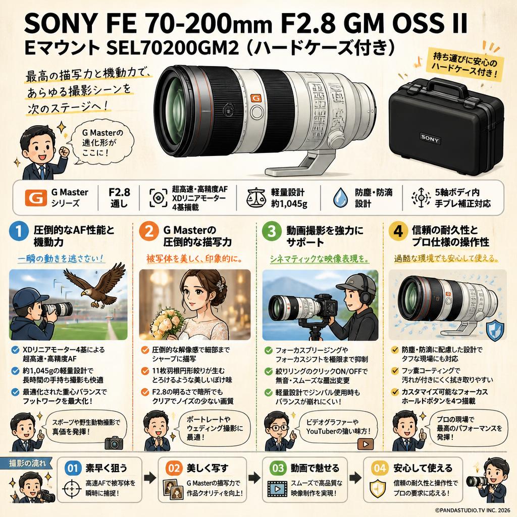 SONY FE 70-200mm F2.8 GM OSS II Eマウント SEL70200GM2（ハードケース付き) おもな対象のお客様