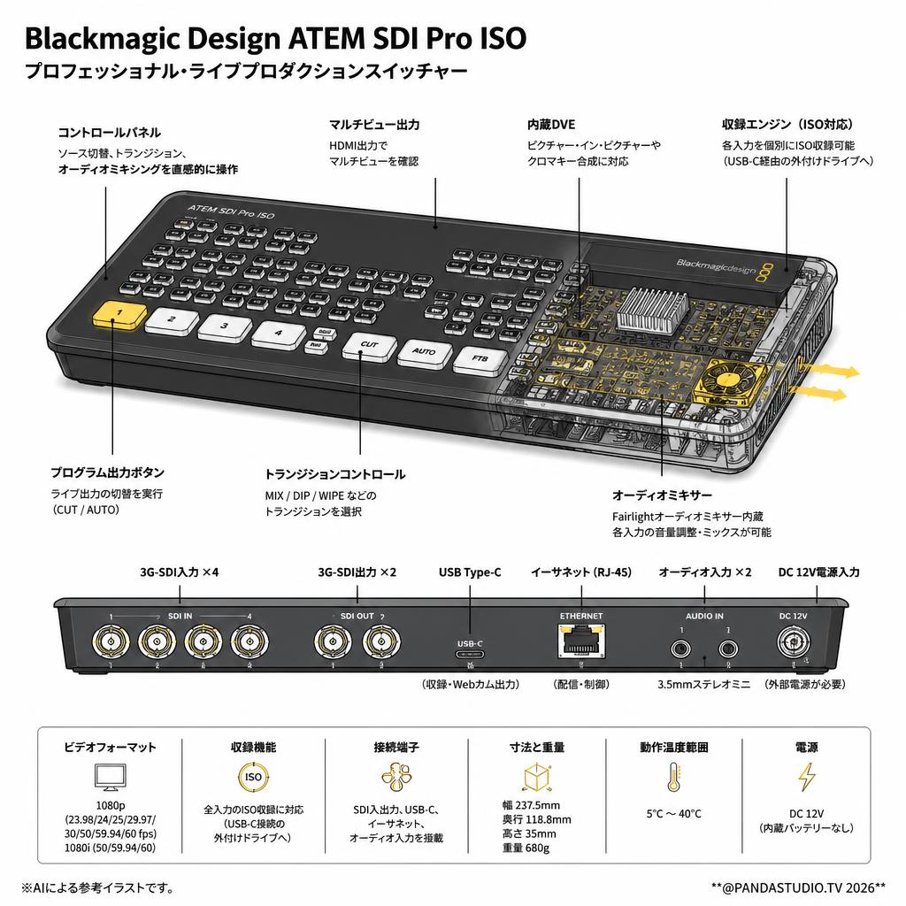 Blackmagic Design ATEM SDI Pro ISO スペック