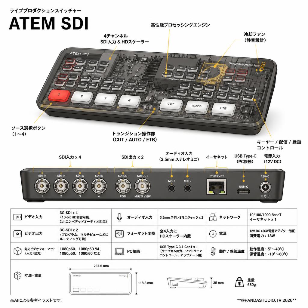 Blackmagic Design ATEM SDI スペック