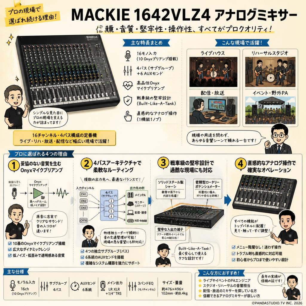 MACKIE 1642VLZ4 アナログミキサー 概要