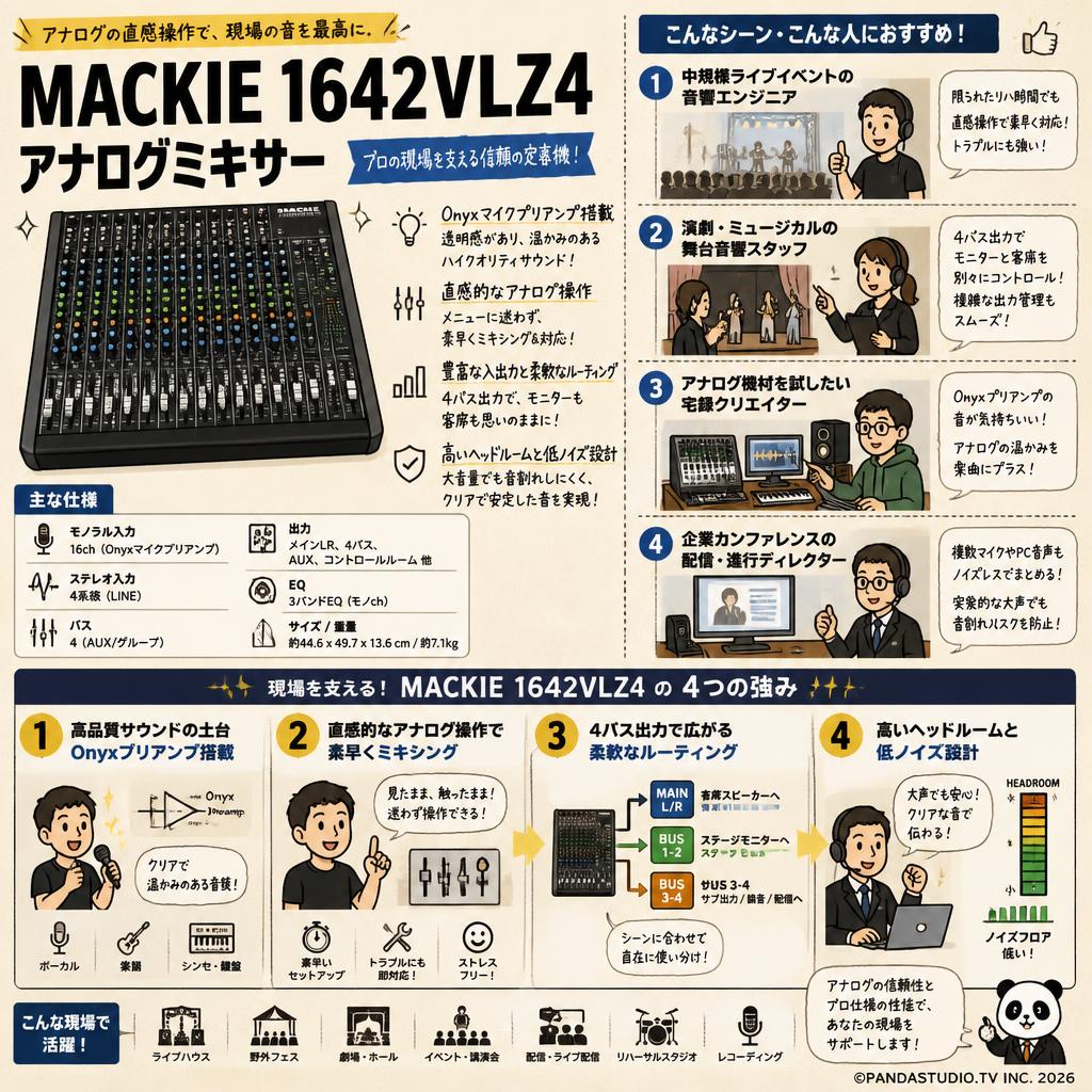 MACKIE 1642VLZ4 アナログミキサー おもな対象のお客様