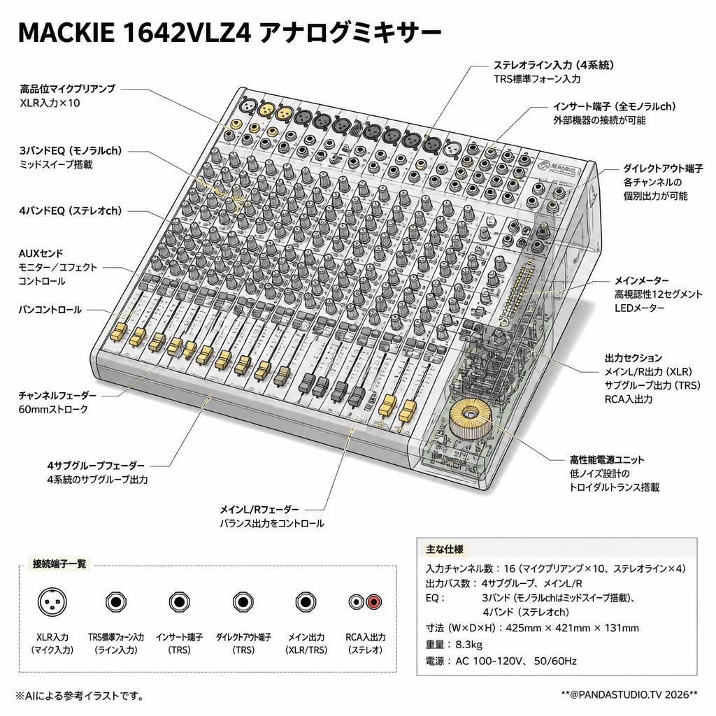 MACKIE 1642VLZ4 アナログミキサー スペック