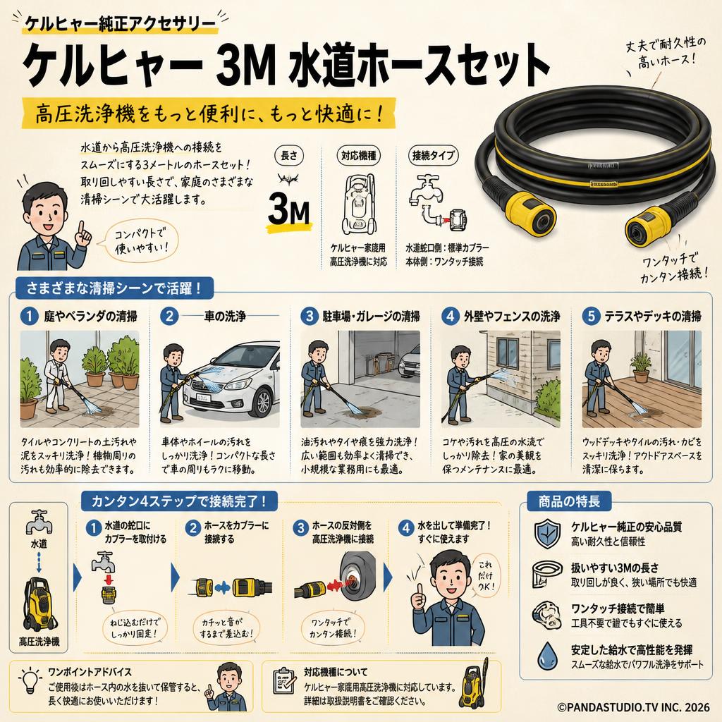ケルヒャー 3M 水道ホースセット 用途