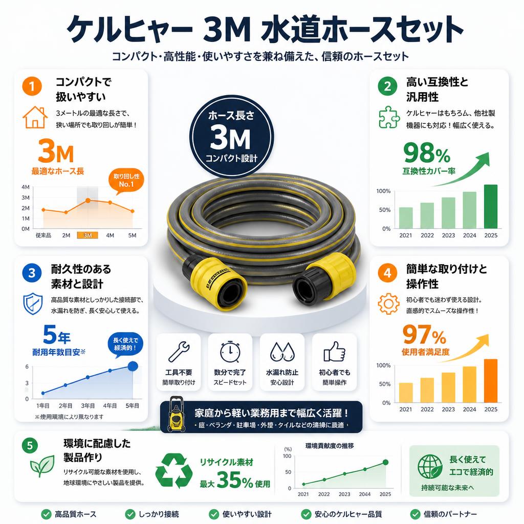 ケルヒャー 3M 水道ホースセット セールスポイント
