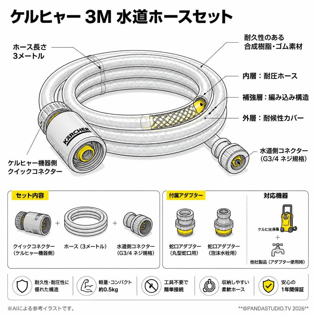 ケルヒャー 3M 水道ホースセット スペック