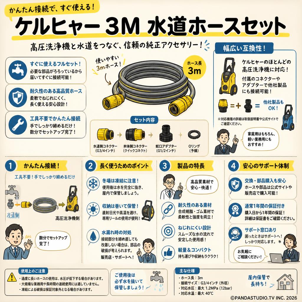 ケルヒャー 3M 水道ホースセット FAQ（よくある質問と答え）