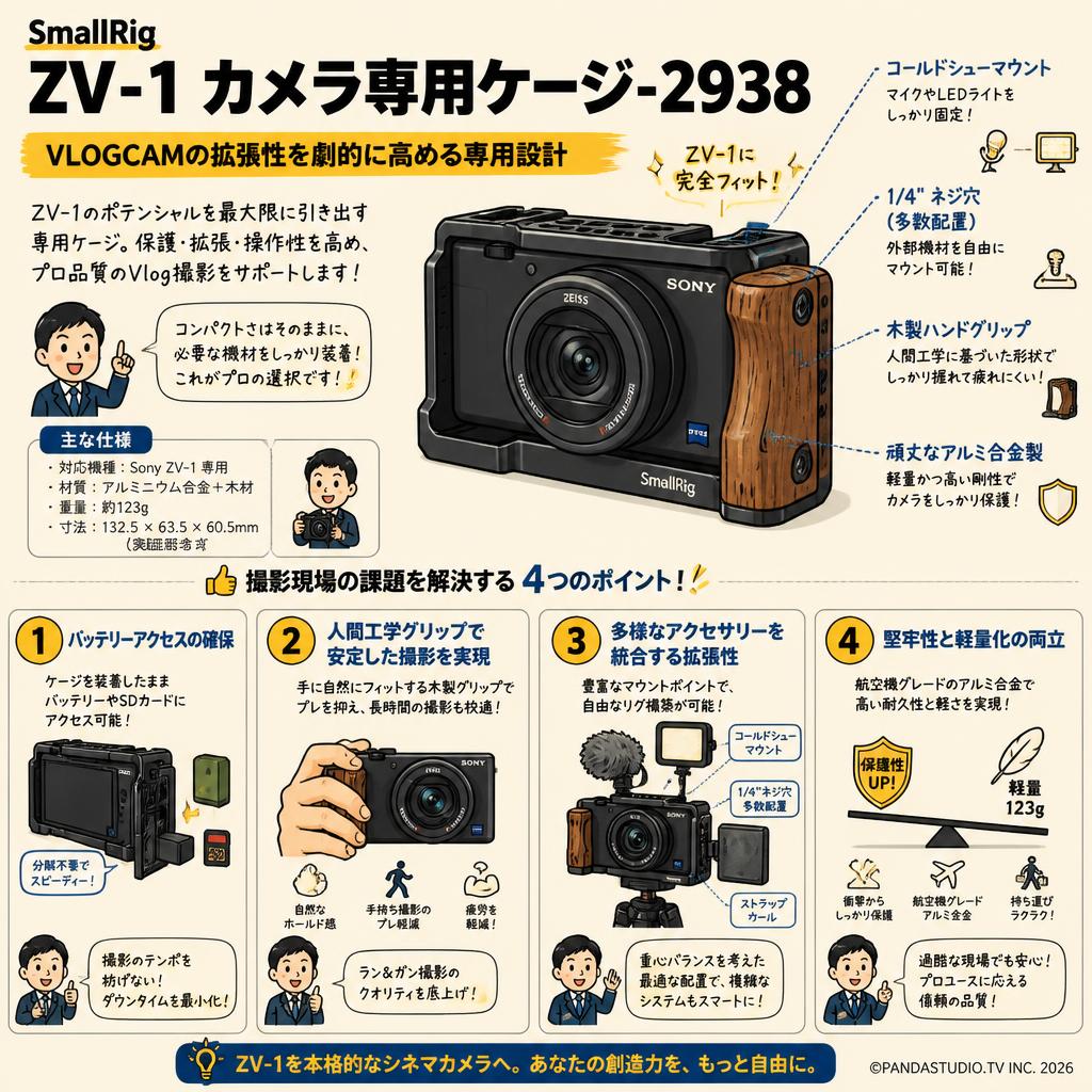 SmallRig ZV-1 カメラ専用ケージ-2938 概要