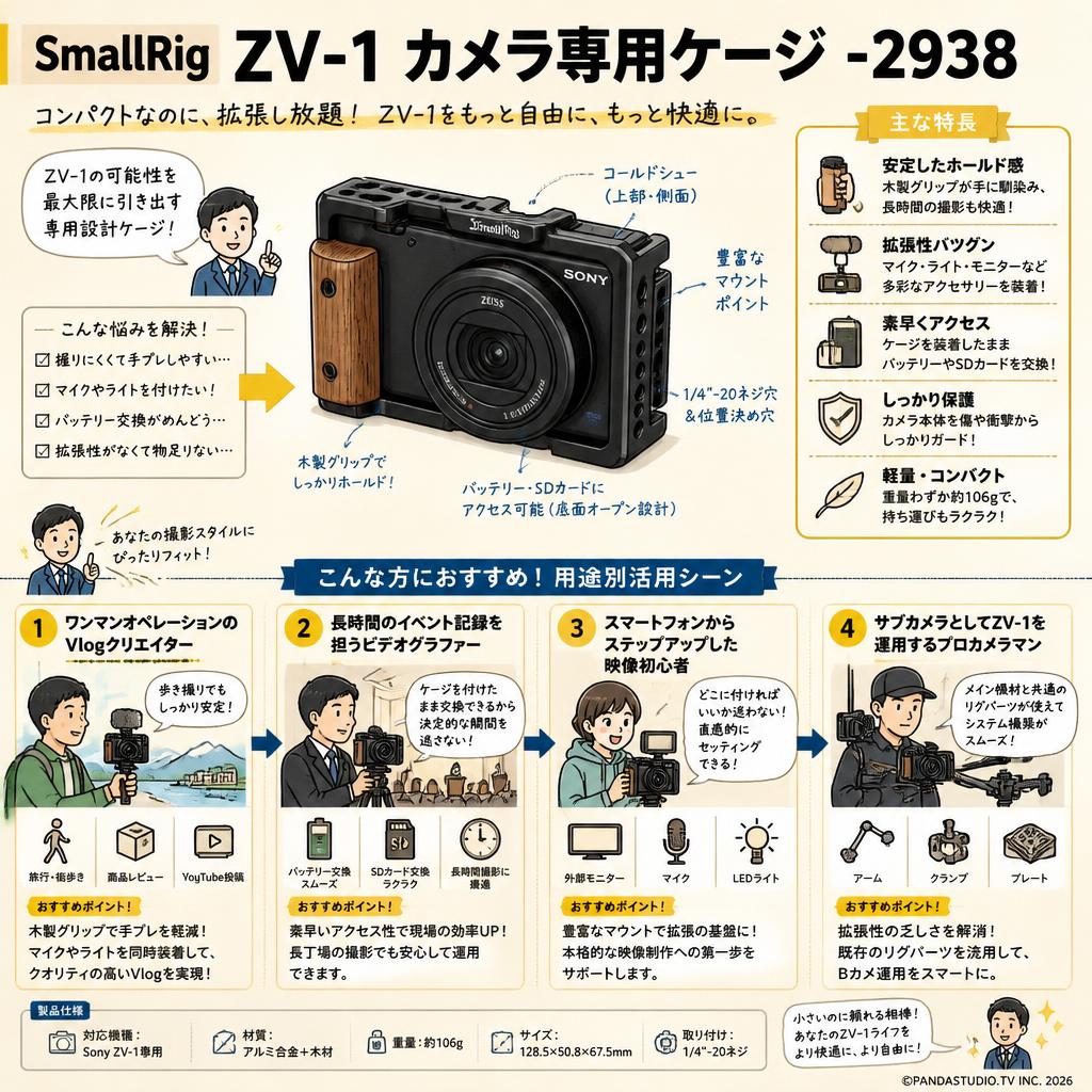SmallRig ZV-1 カメラ専用ケージ-2938 おもな対象のお客様