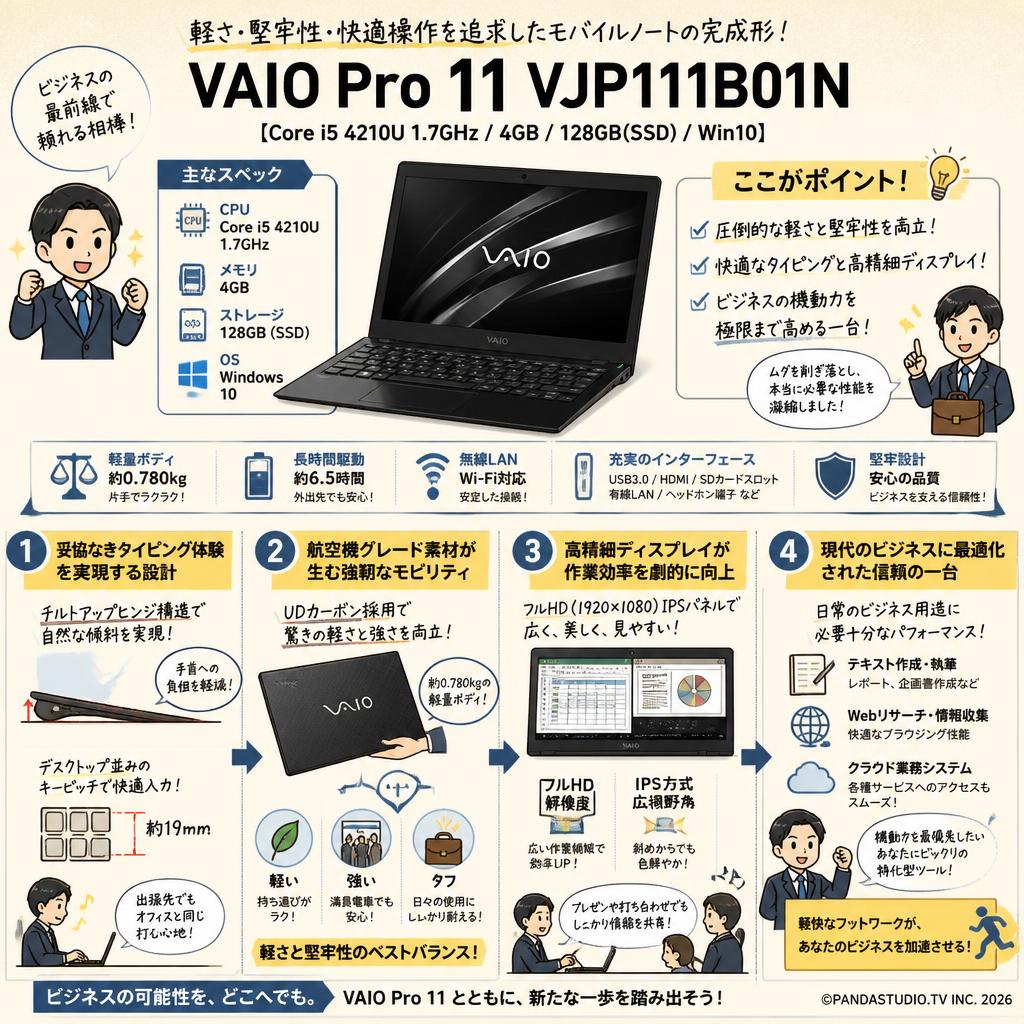 VAIO Pro 11 VJP111B01N 【Core i5 4210U 1.7GHz / 4GB / 128GB(SSD