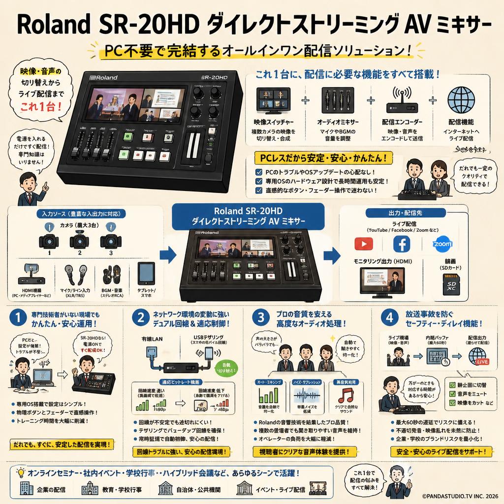 Roland SR-20HD ダイレクトストリーミング AV ミキサー 概要