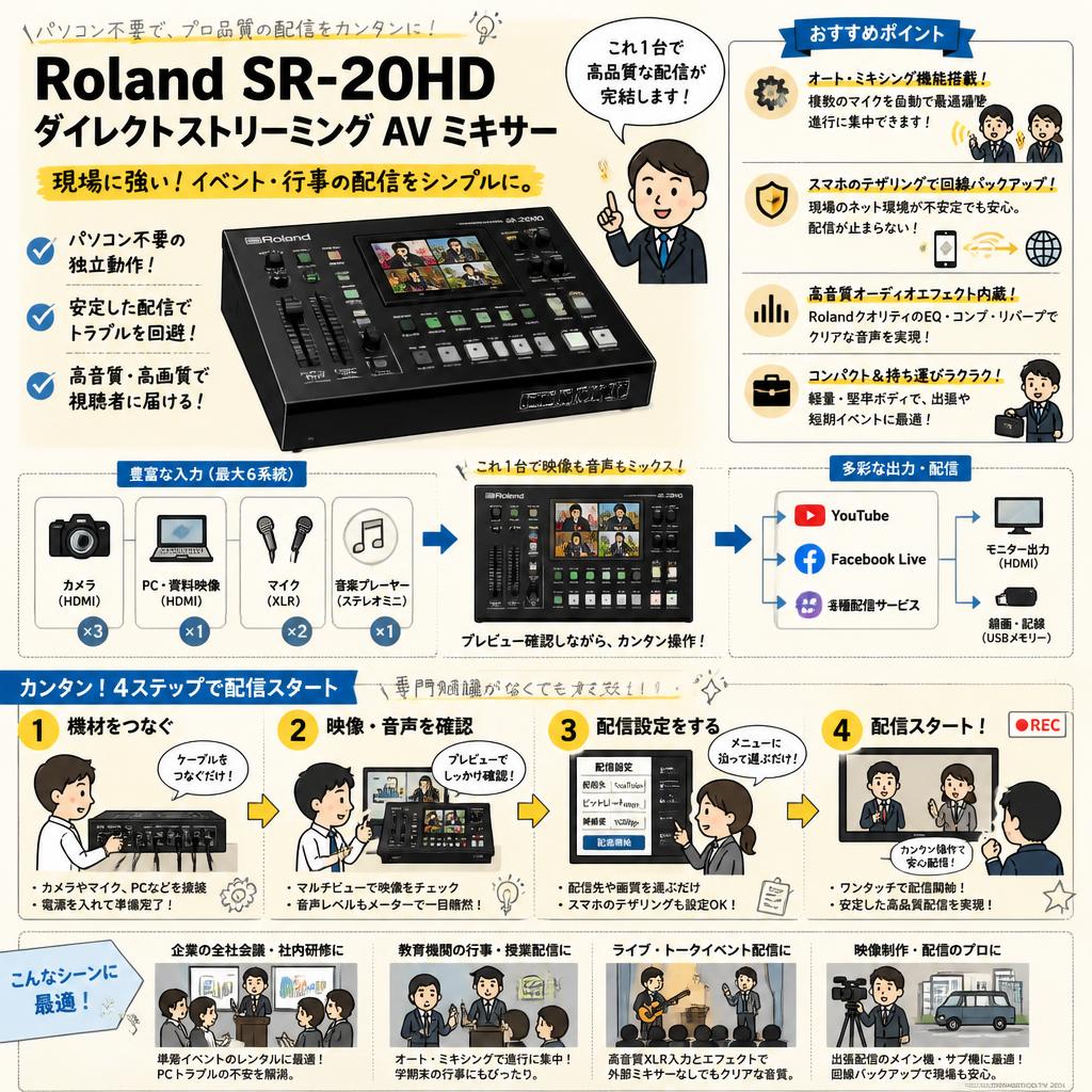 Roland SR-20HD ダイレクトストリーミング AV ミキサー おもな対象のお客様