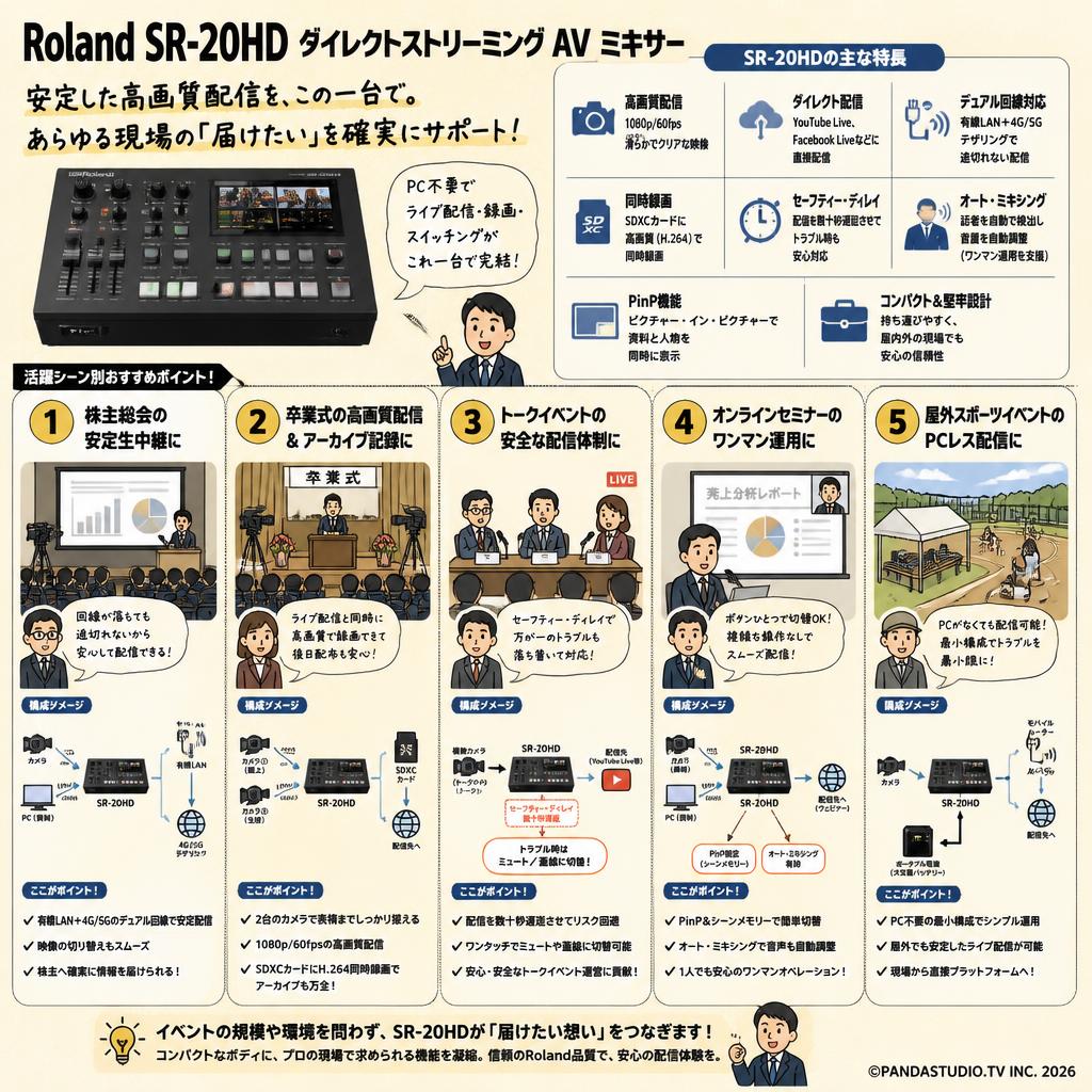 Roland SR-20HD ダイレクトストリーミング AV ミキサー 用途