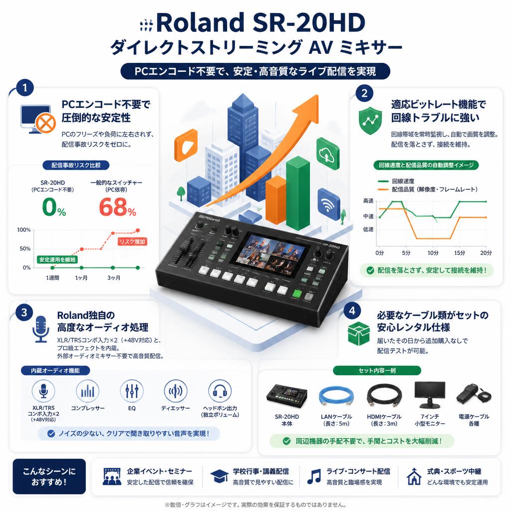 Roland SR-20HD ダイレクトストリーミング AV ミキサー セールスポイント