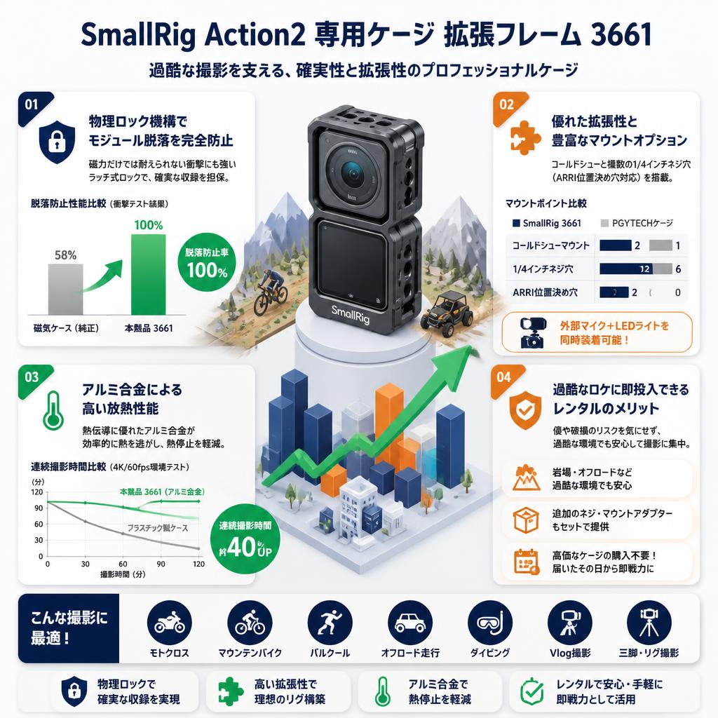SmallRig Action2 専用ケージ 拡張フレーム 3661 セールスポイント