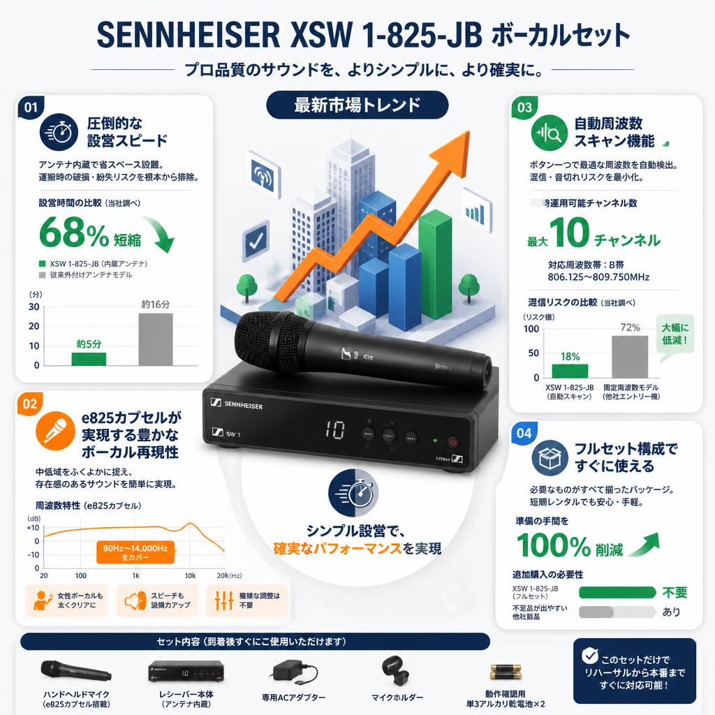 SENNHEISER XSW 1-825-JB ボーカルセット セールスポイント