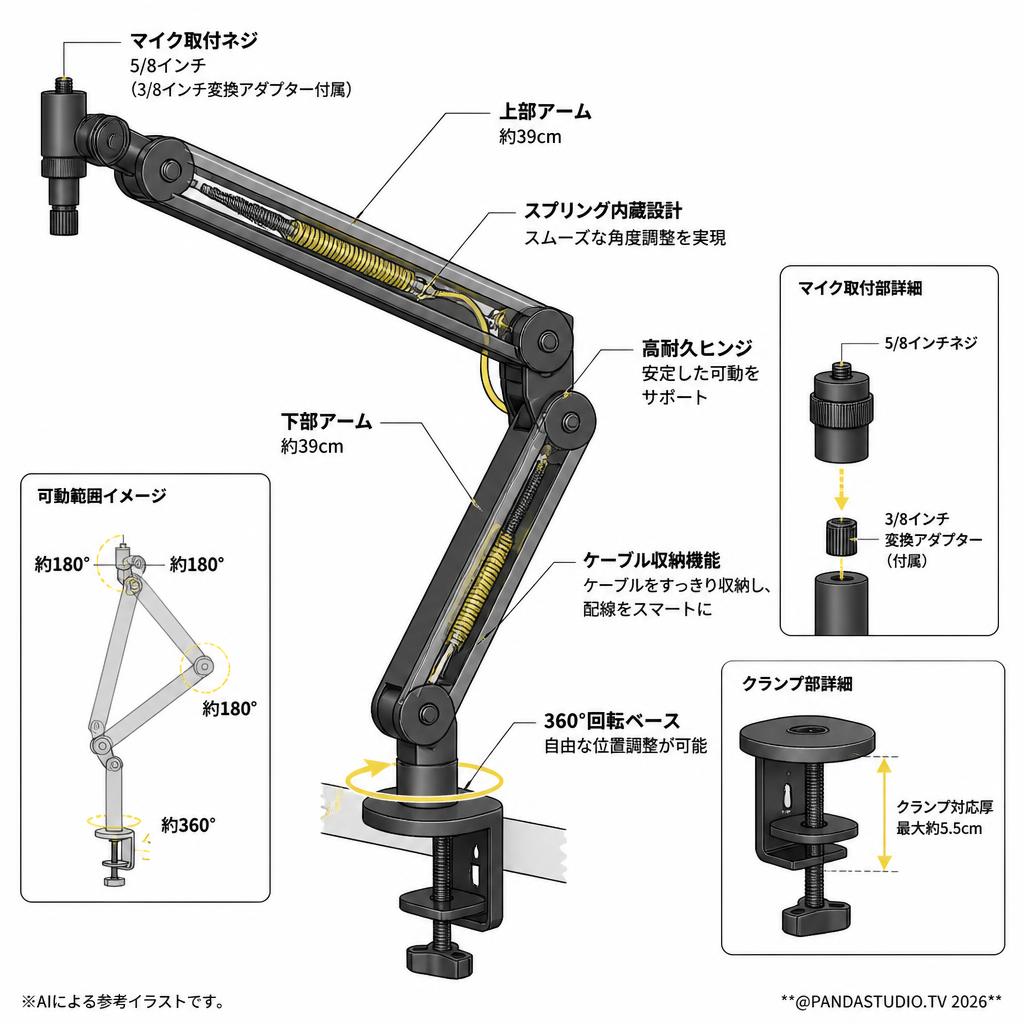 CLASSIC PRO CDA5B デスクアームスタンド スペック