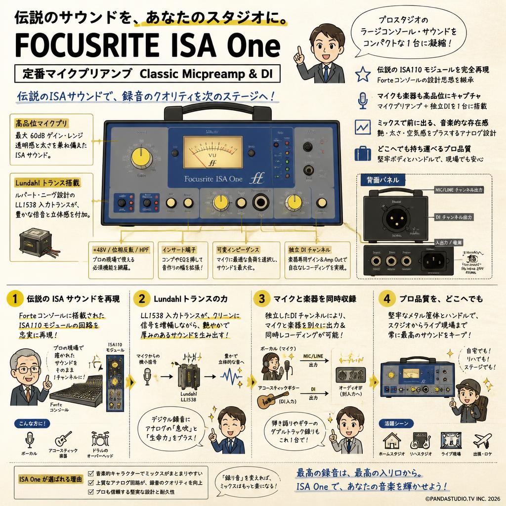 FOCUSRITE ISA One 定番マイクプリアンプ Classic Micpreamp & DI