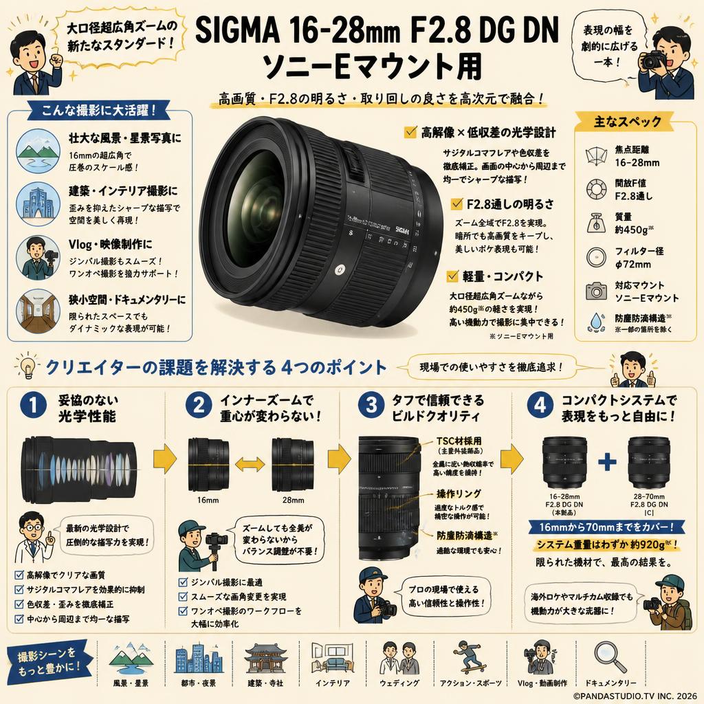 SIGMA 16-28mm F2.8 DG DN  ソニーEマウント用 概要
