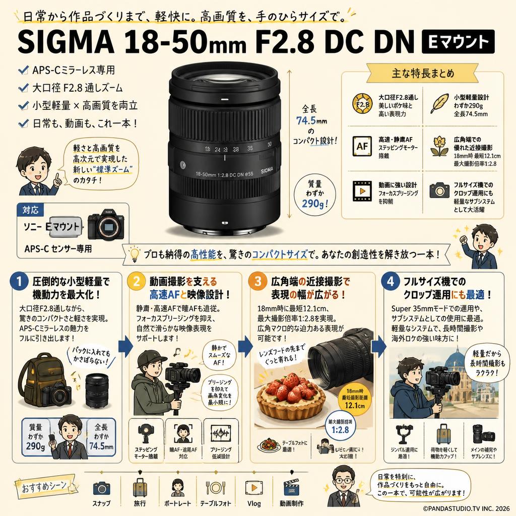 SIGMA 18-50mm F2.8 DC DN  Eマウント 概要
