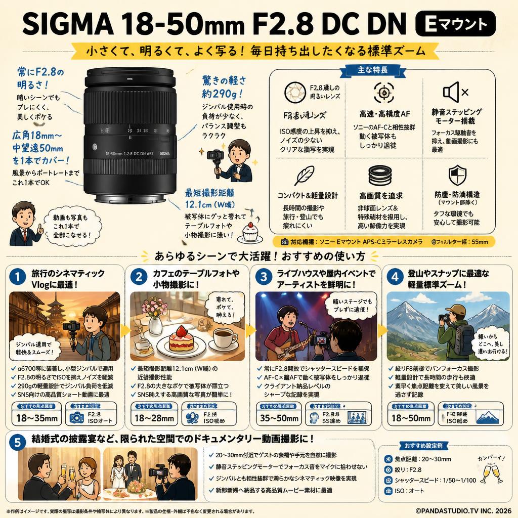 SIGMA 18-50mm F2.8 DC DN  Eマウント 用途