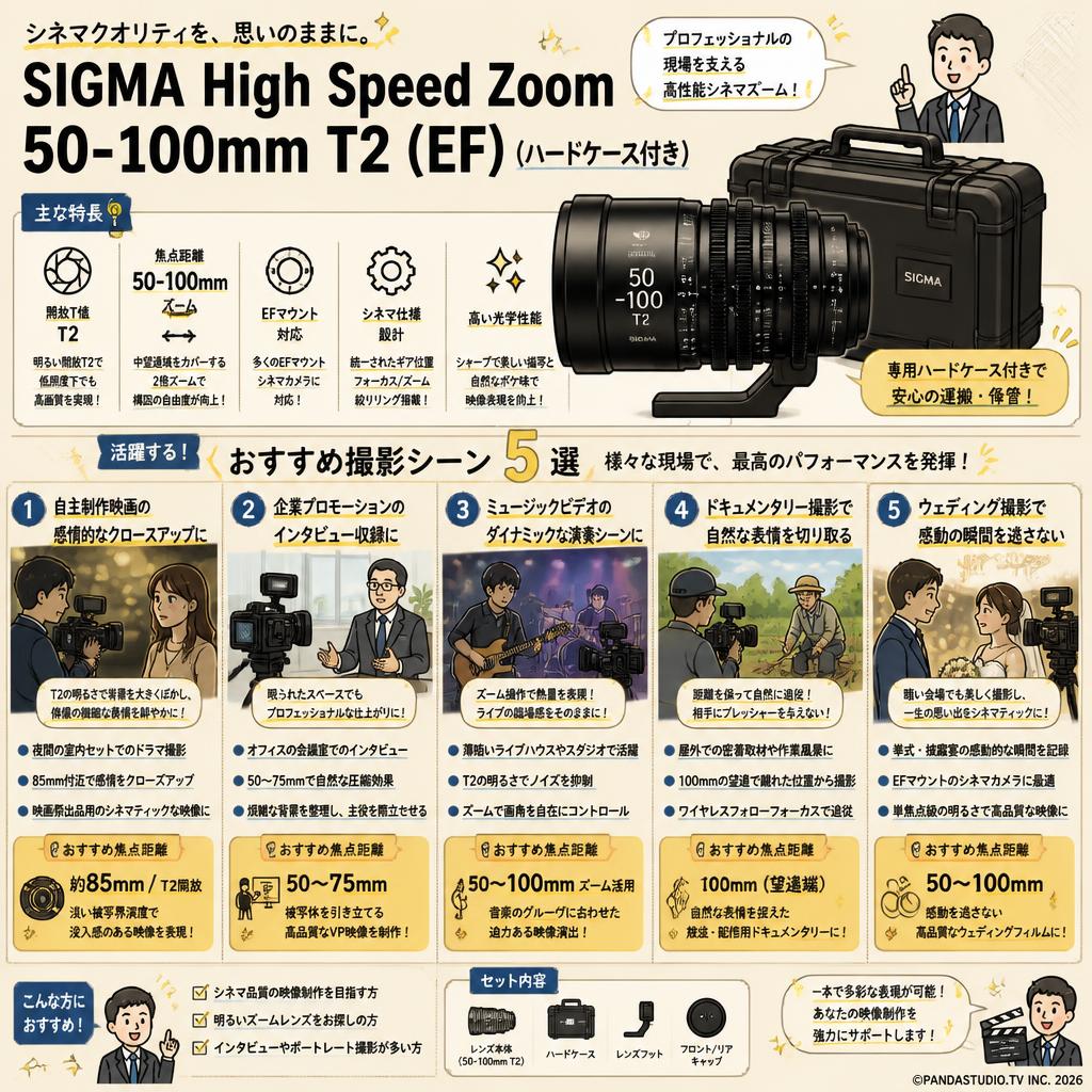 SIGMA High Speed Zoom50-100mm  T2 (EF) (ハードケース付き) 用途