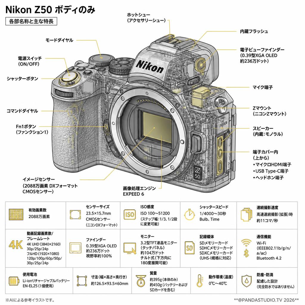 Nikon Z50 ボディのみ スペック