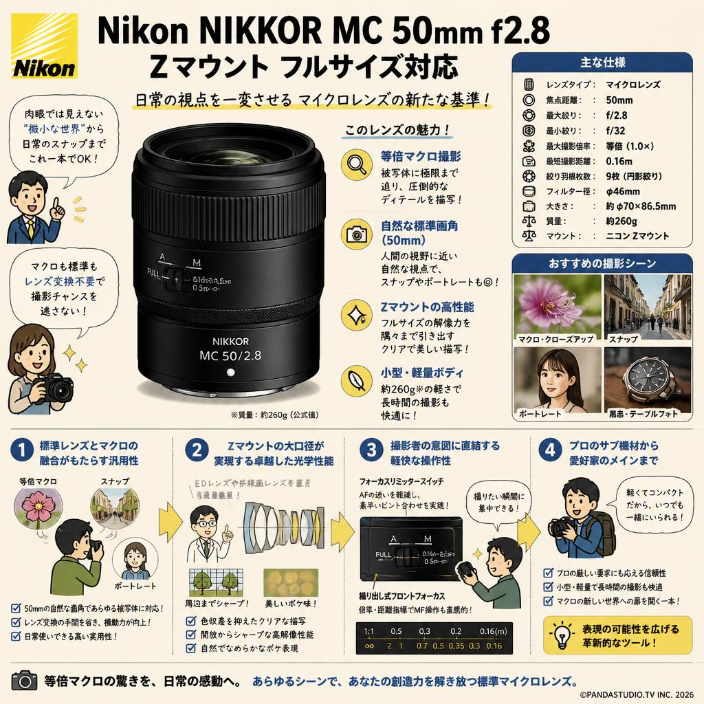 Nikon NIKKOR MC 50mm f2.8 Zマウント フルサイズ対応 概要