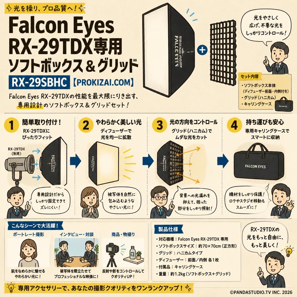 Falcon Eyes RX-29TDX専用ソフトボックス＆グリッド RX-29SBHC【PROKIZAI.COM】 FAQ（よくある質問と答え）