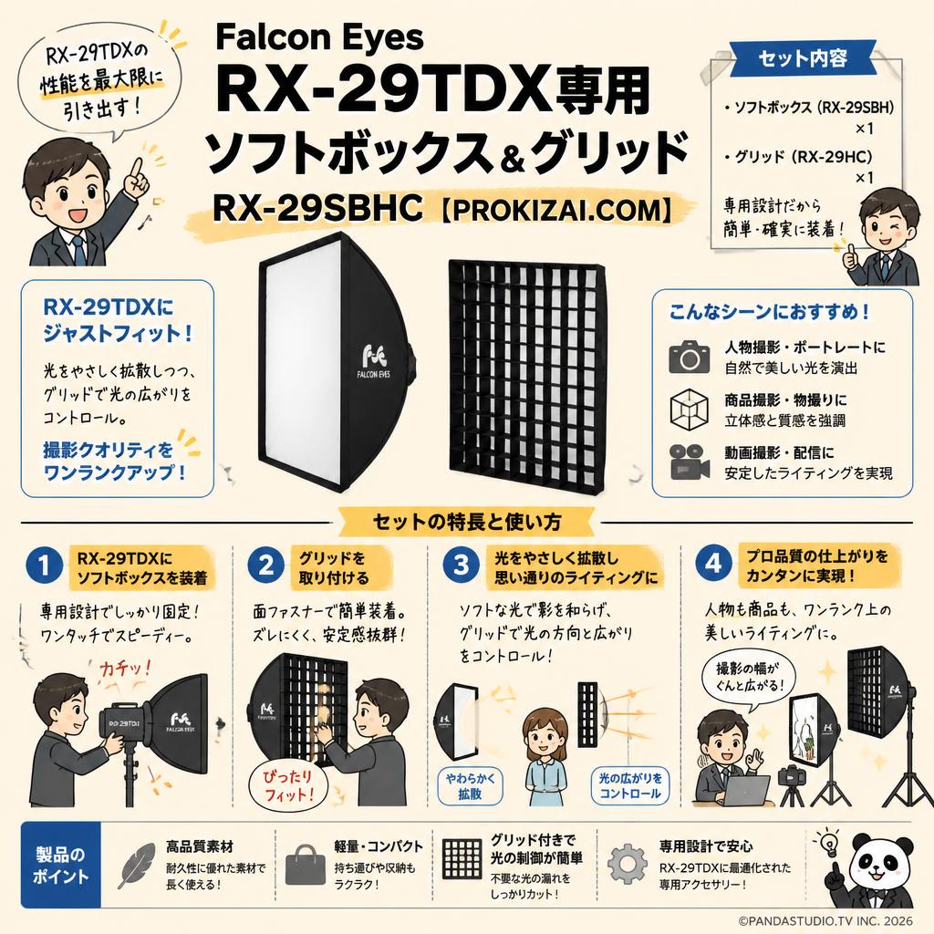 Falcon Eyes RX-29TDX専用ソフトボックス＆グリッド RX-29SBHC【PROKIZAI.COM】 インターネット上のお客様の声（評判）
