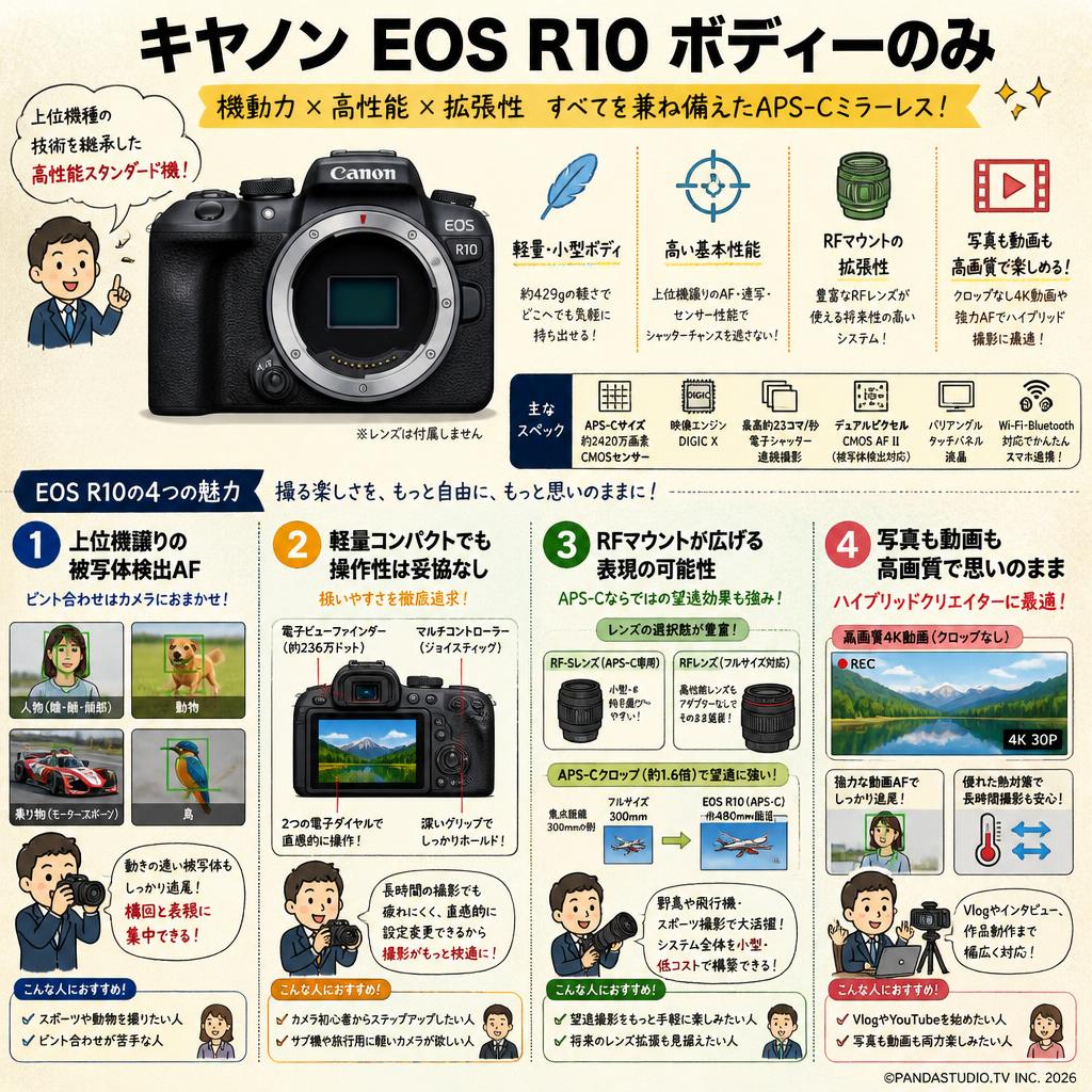 キヤノン EOS R10 ボディーのみ | パンダスタジオ・レンタル公式サイト