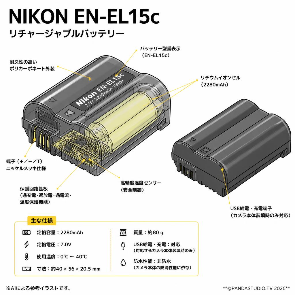 NIKON EN-EL15c リチャージャブルバッテリー スペック