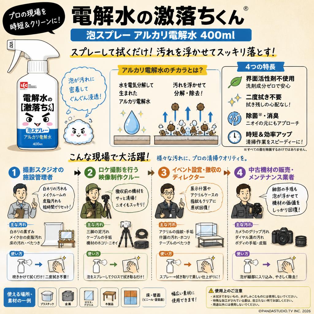 電解水の激落ちくん 泡スプレー アルカリ電解水 400ml おもな対象のお客様