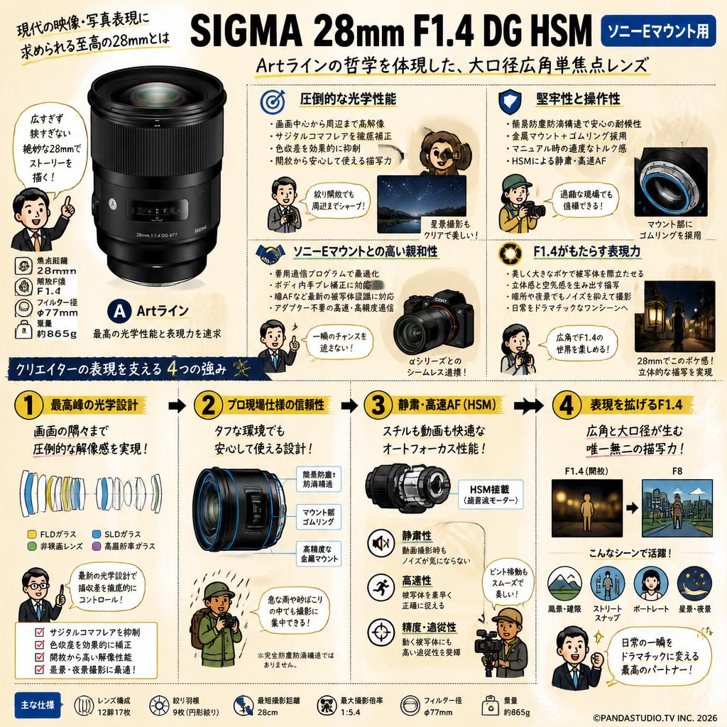 SIGMA 28mm F1.4 DG HSM ソニーEマウント用 概要