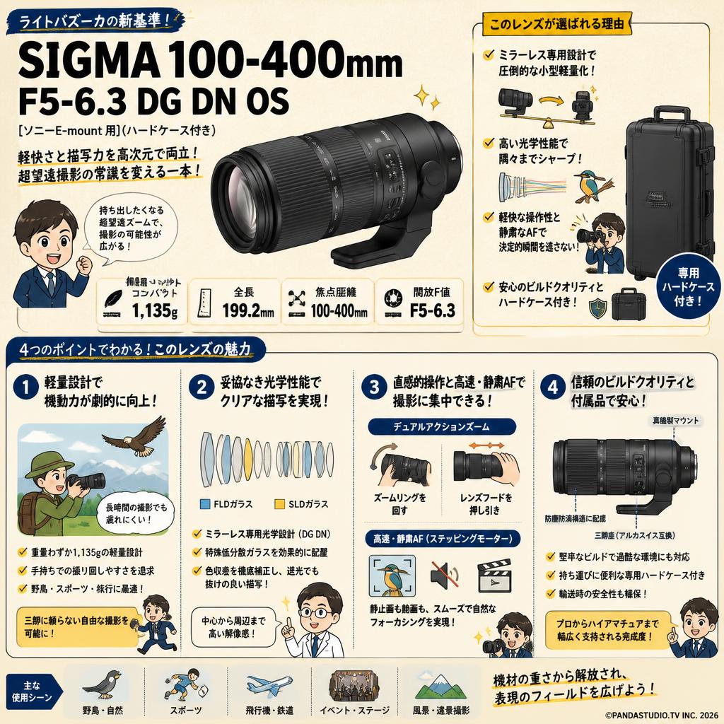 SIGMA 100-400mm F5-6.3 DG DN OS [ソニーE-mount 用](ハードケース付き) 概要