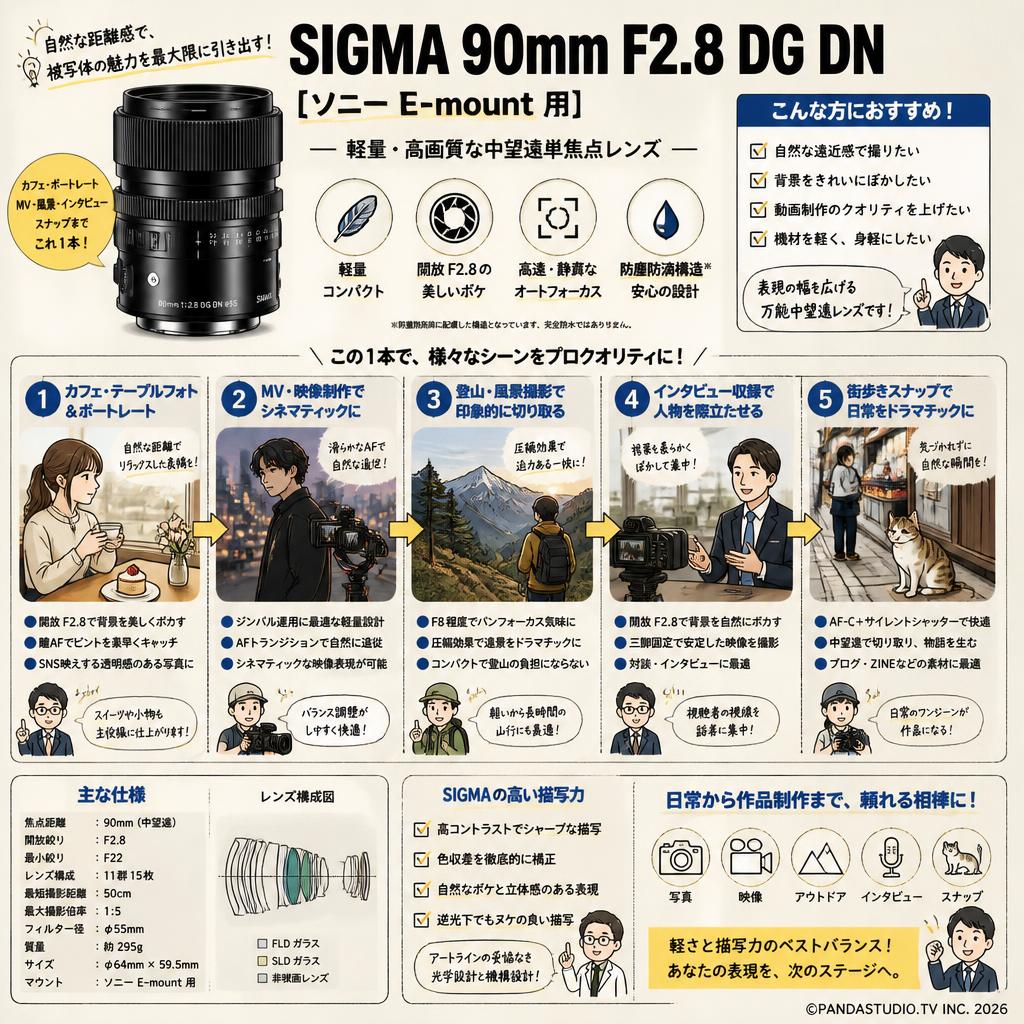 SIGMA 90mm F2.8 DG DN [ソニーE-mount 用] 用途