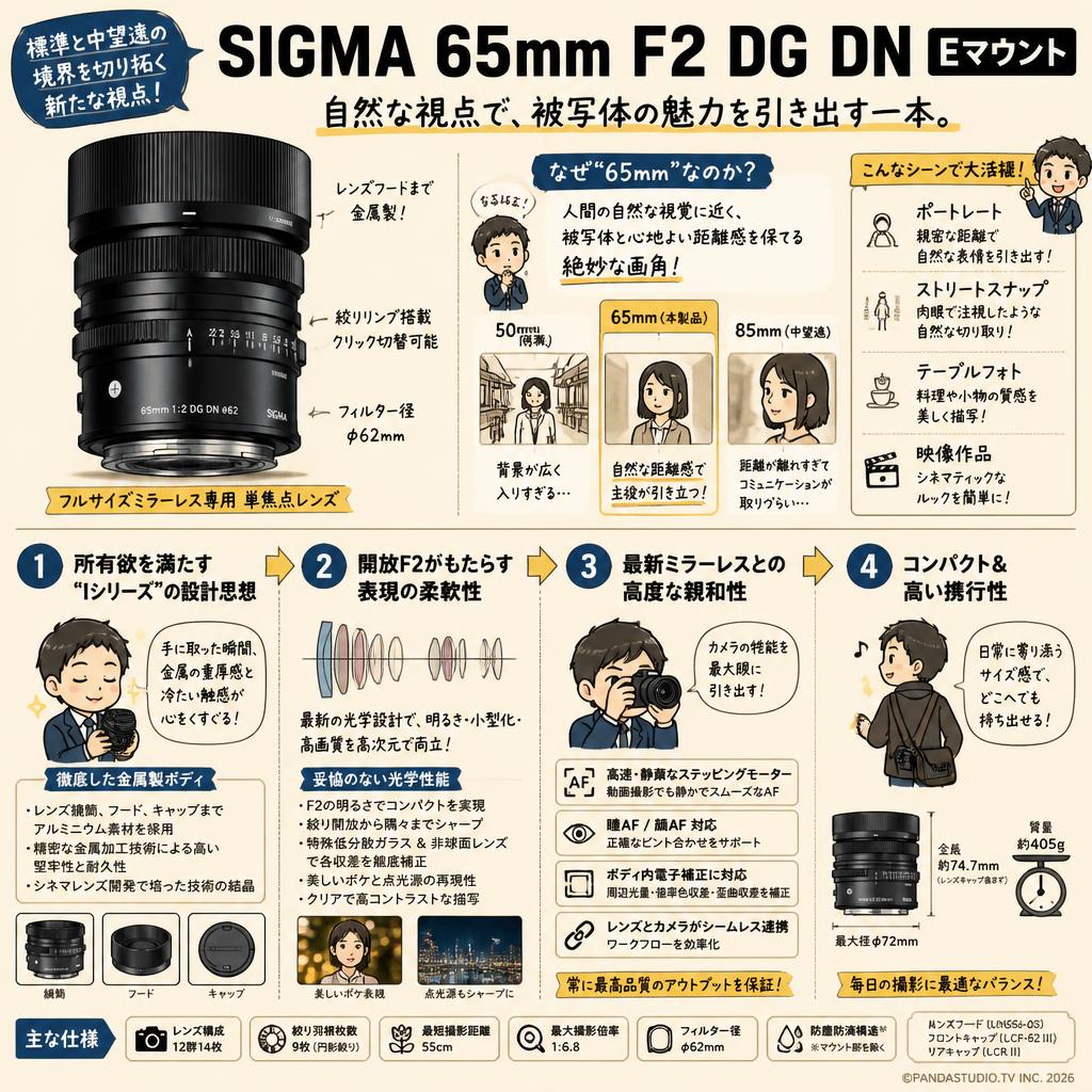SIGMA 65mm F2 DG DN  Eマウント 概要