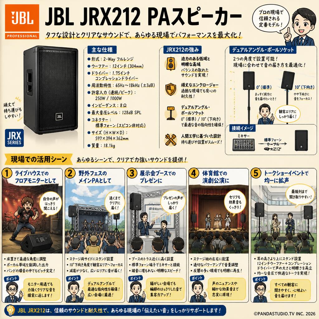 JBL JRX212 PAスピーカー 用途