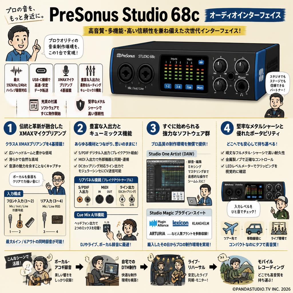 PreSonus Studio 68c オーディオインターフェイス | パンダスタジオ