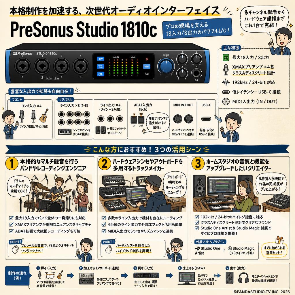 PreSonus Studio 1810c オーディオインターフェイス おもな対象のお客様