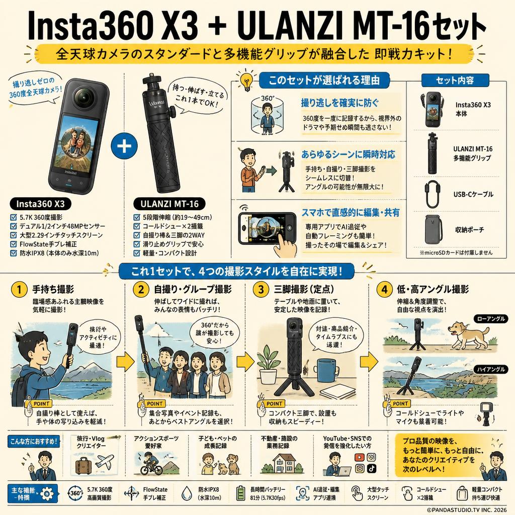 Insta360 X3 + ULANZI MT-16セット 概要