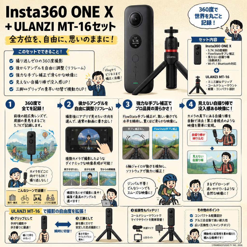 Insta360 ONE X + ULANZI MT-16セット 概要