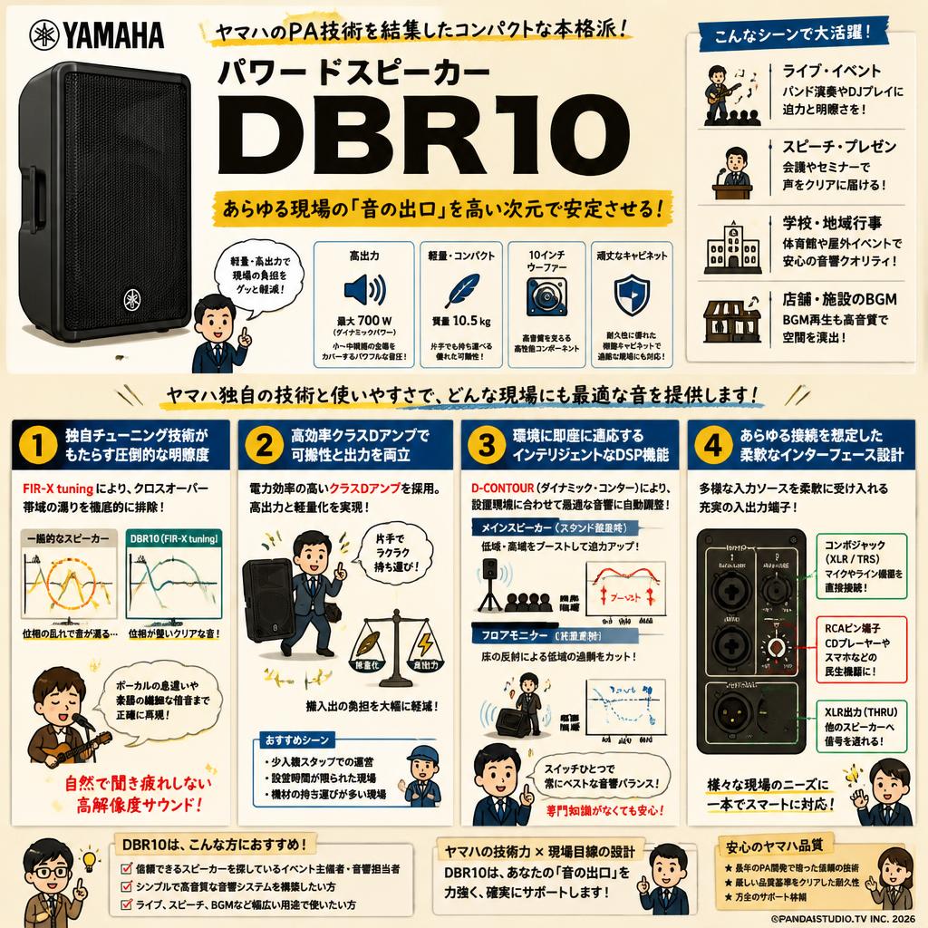 YAMAHA 【 パワードスピーカーDBR10】 | パンダスタジオ・レンタル公式