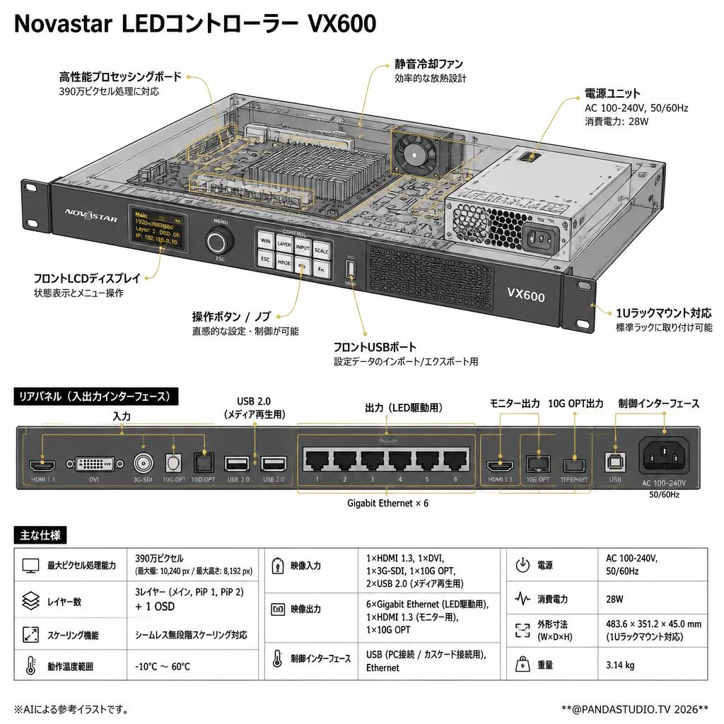 Novastar LEDコントローラー VX600 スペック