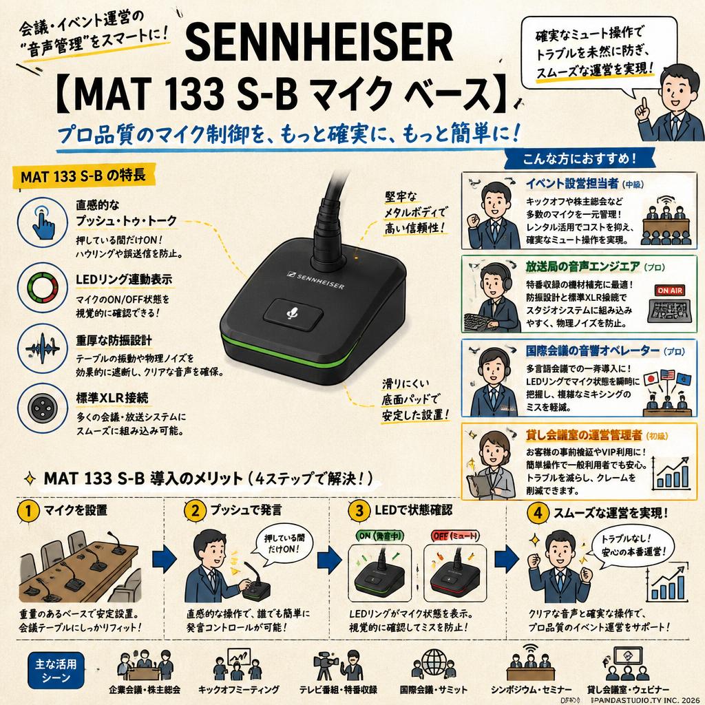 SENNHEISER 【MAT 133 S-B マイク ベース】 | パンダスタジオ