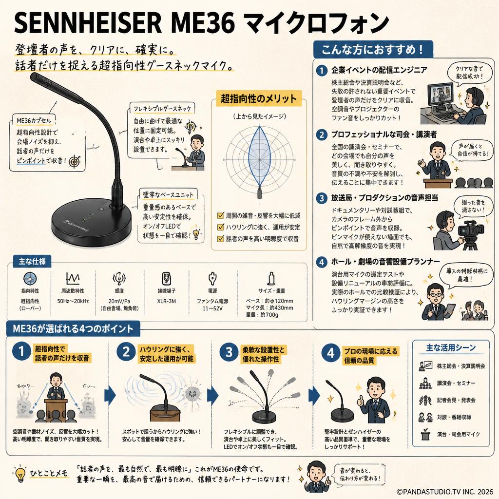 SENNHEISER  ME36 マイクロフォン おもな対象のお客様