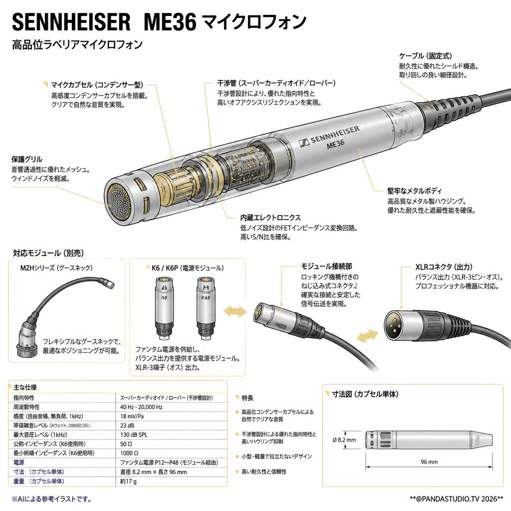 SENNHEISER  ME36 マイクロフォン スペック