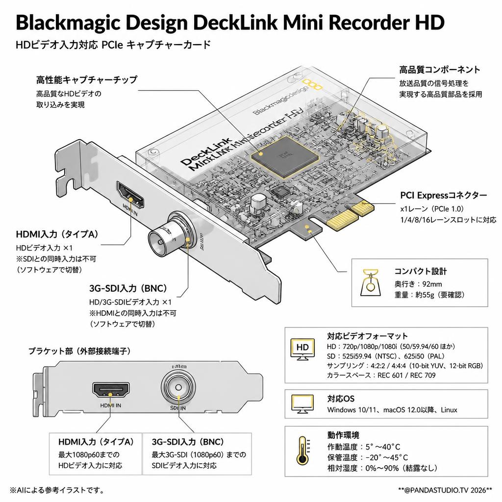 Blackmagic Design DeckLink Mini Recorder HD スペック