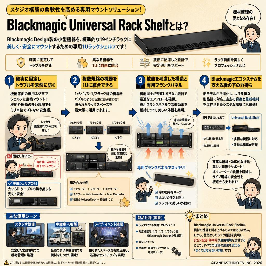 Blackmagic Universal Rack Shelf 概要