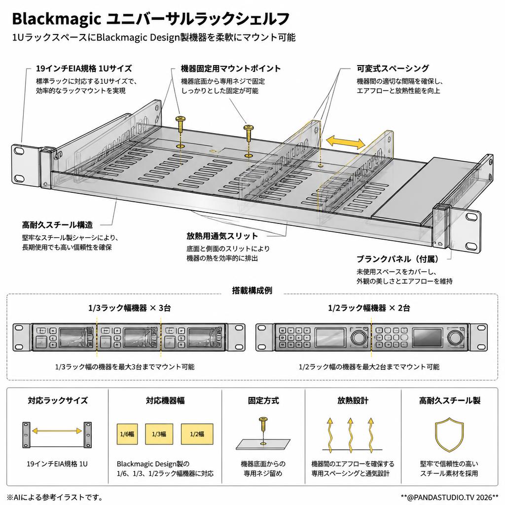 Blackmagic Universal Rack Shelf スペック