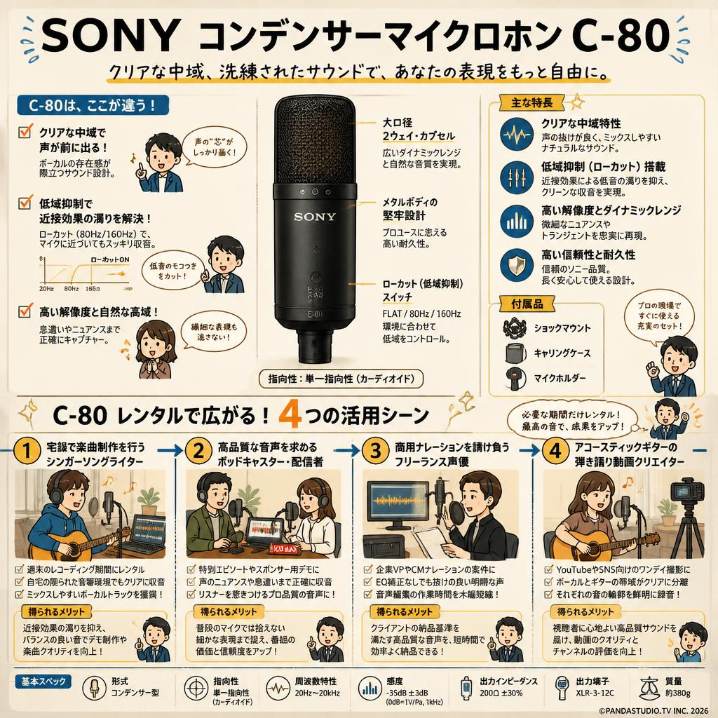 SONY  コンデンサーマイクロホン C-80 おもな対象のお客様